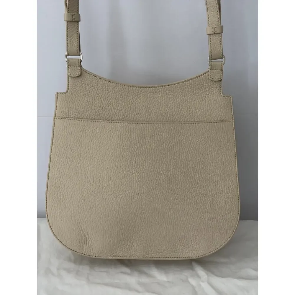 The Row Hunting 11 Crossbody Bag Cream Pebbled Full-Grain Leather Authentic